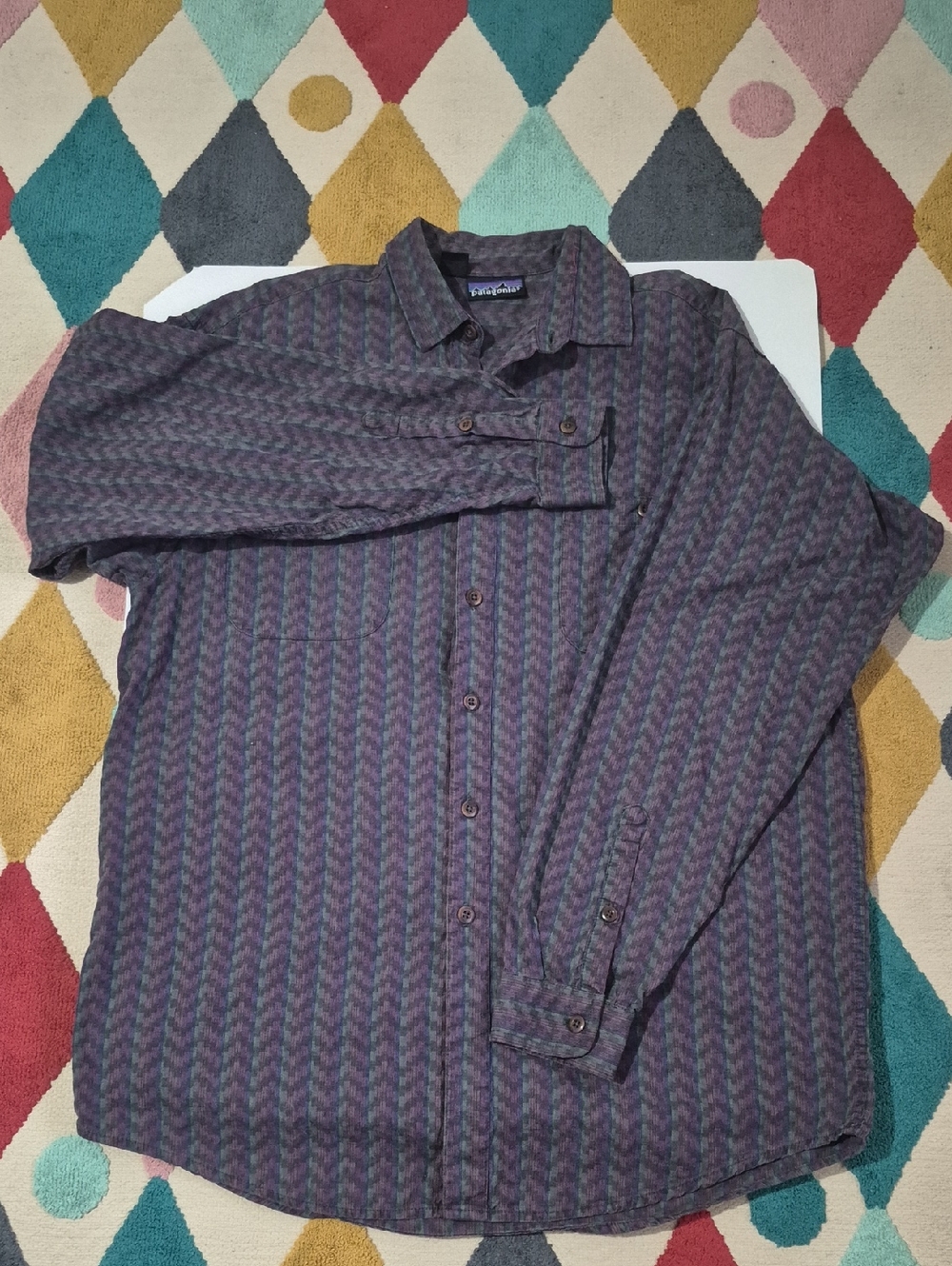 Vintage Patagonia Men's Long-Sleeve Button-Down Shirt